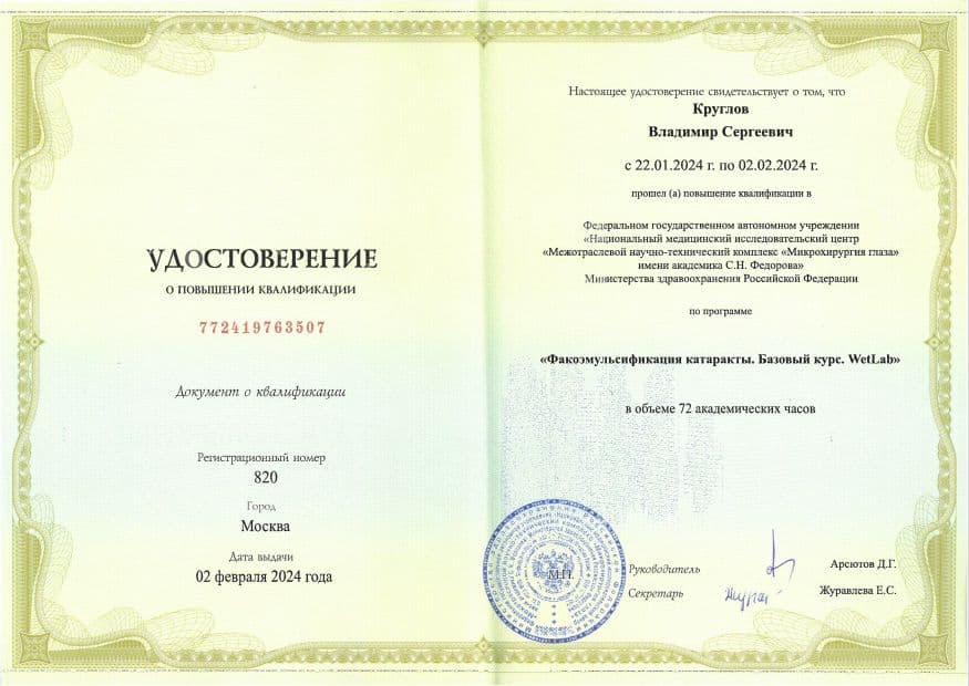 Диплом или сертификат 3 — Круглов Владимир Сергеевич