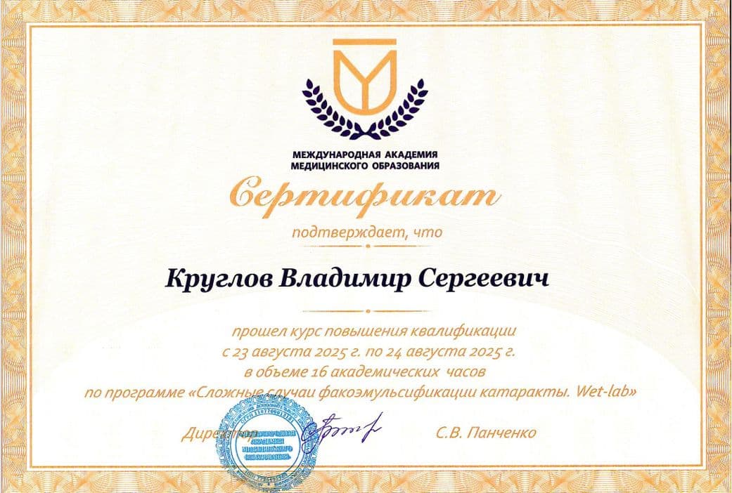 Диплом или сертификат 7 — Круглов Владимир Сергеевич