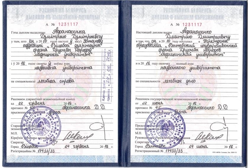 Диплом или сертификат 1 — Афанасенко Дмитрий Дмитриевич